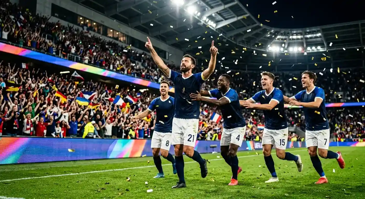 Celebración en un estadio del Mundial 2026 tras un gol decisivo en los dieciseisavos de final